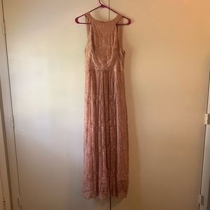 Rose Gold/ Blush Maxi Bridesmaid Dress